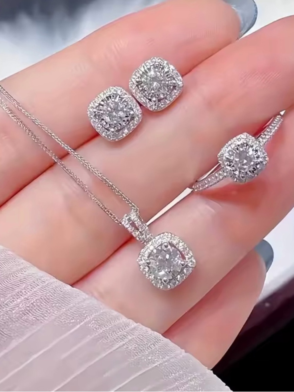 Target Silver-Tone Cubic Zirconia Halo Earrings